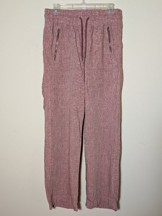 Athleta Pants - Athleta Cabo 00% Linen Pull on Wide Leg Pants Sz 8 Mauve Pink